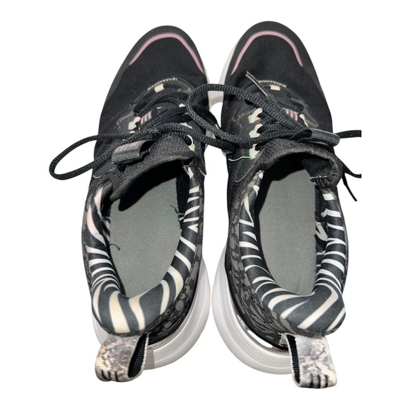 Adidas Women Cloudfoam Running Shoe Black Zebra Print Accent low Top Lace GY6101 - Picture 4 of 7